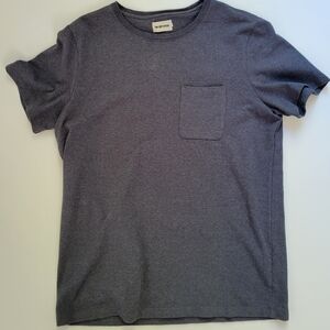 Taylor Stitch Navy Blue Short Sleeve Cre Tee "Heavy Bag" With Pocket